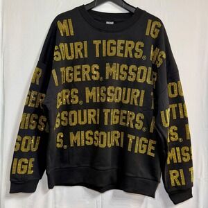 Gameday Couture Missouri Tigers Rhinestone Sweatshirt Black Mizzou Crewneck M